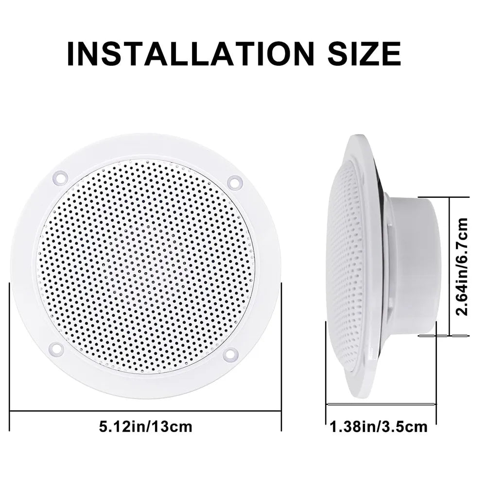 Herdio 4'' 160W 2PCS Waterproof Ceiling Marine Speaker Surround Sound Speaker