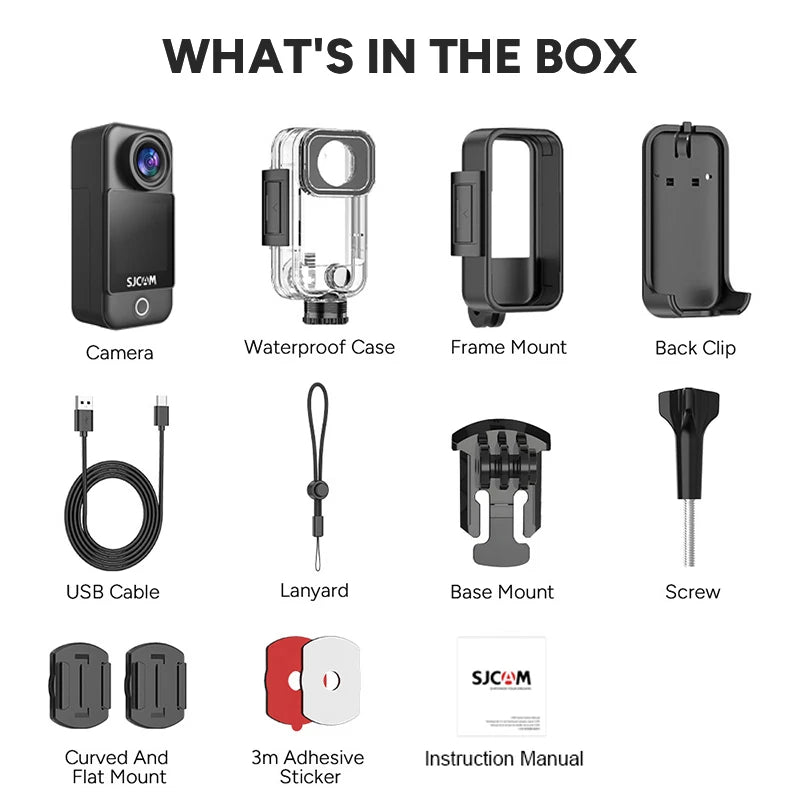 SJCAM C300 Pocket Mini Travel Action Camera 1/2.8" CMOS Sensor Vlog Combo 4K 30FPS Video 30M Waterproof Set Motorcycle Sport Cam