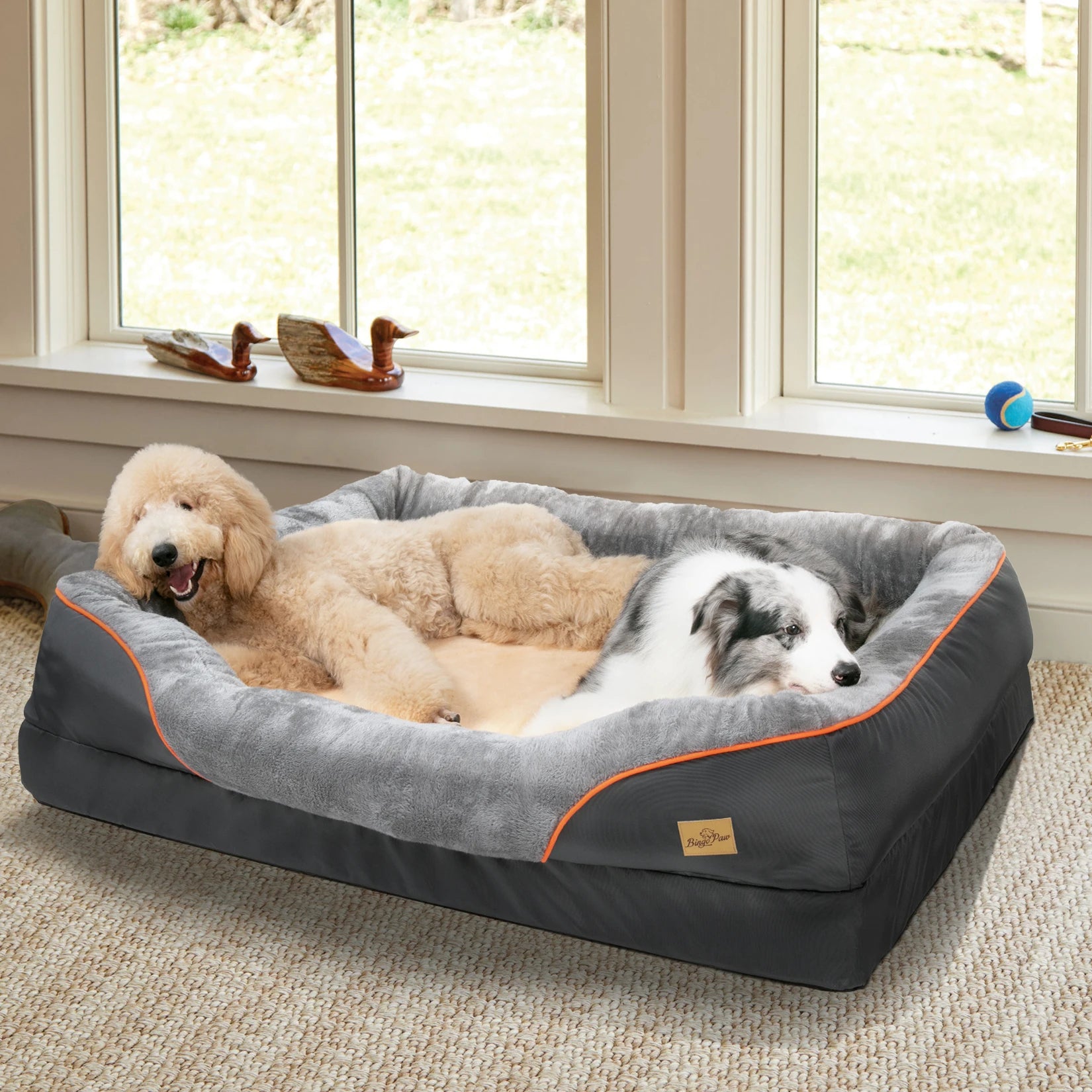 Large Soft Anti-Allergy Warm Fleece Dog Bed with Removable Washable Cover