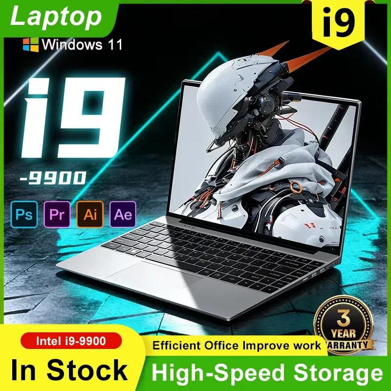 New 14.1" Laptop Intel Core I9-9900 32GB 2TB Gaming PC Ultra Slim Office Study Computer PC Windows 11 Pro 1920*1080 HD