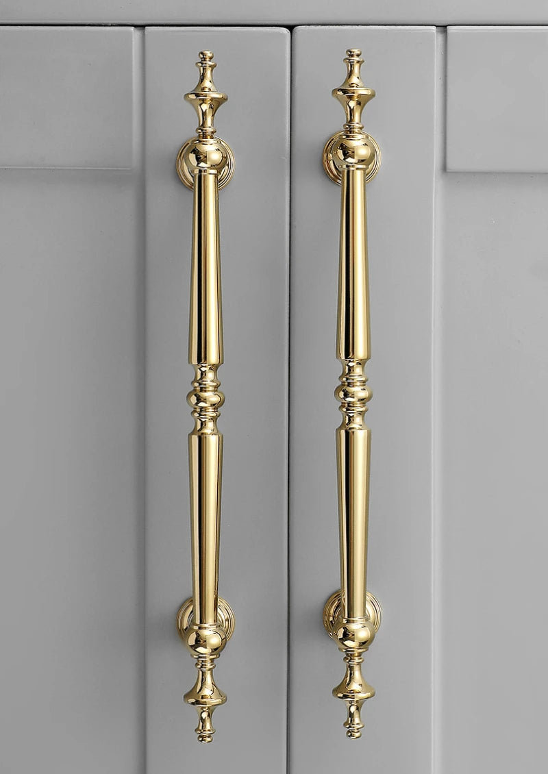 Bright Gold Luxury Solid Brass Handles for Cabinets and Drawers