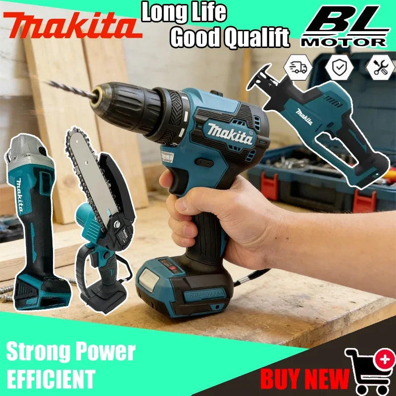 Various Models of Makita's Portable Cordless Power Tools, Cordless Chainsaws, Brushless Chainsaws, Electric Guns