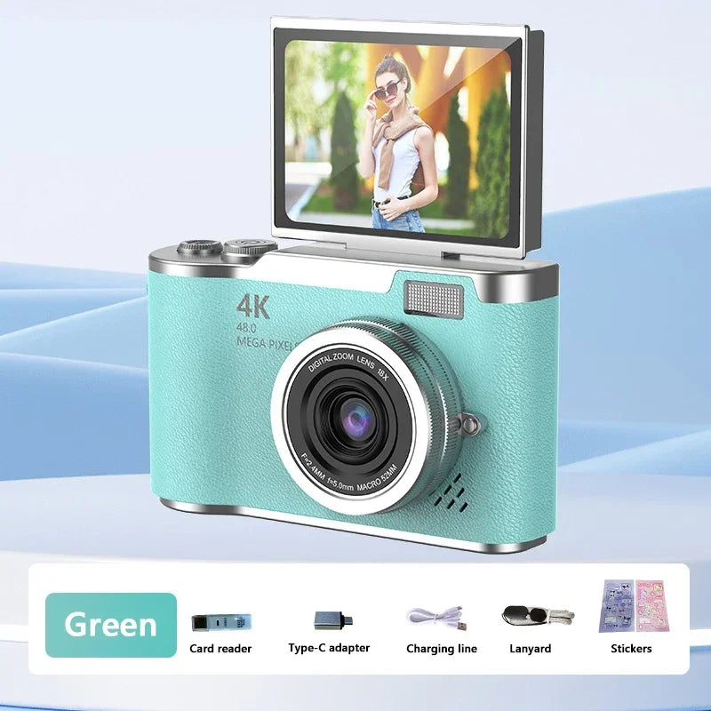 Lenovo 8X Digital Zoom Student Digital Camera, 48MP Portable Digital Photography Camera, 180° Flip Screen Selfie Camera