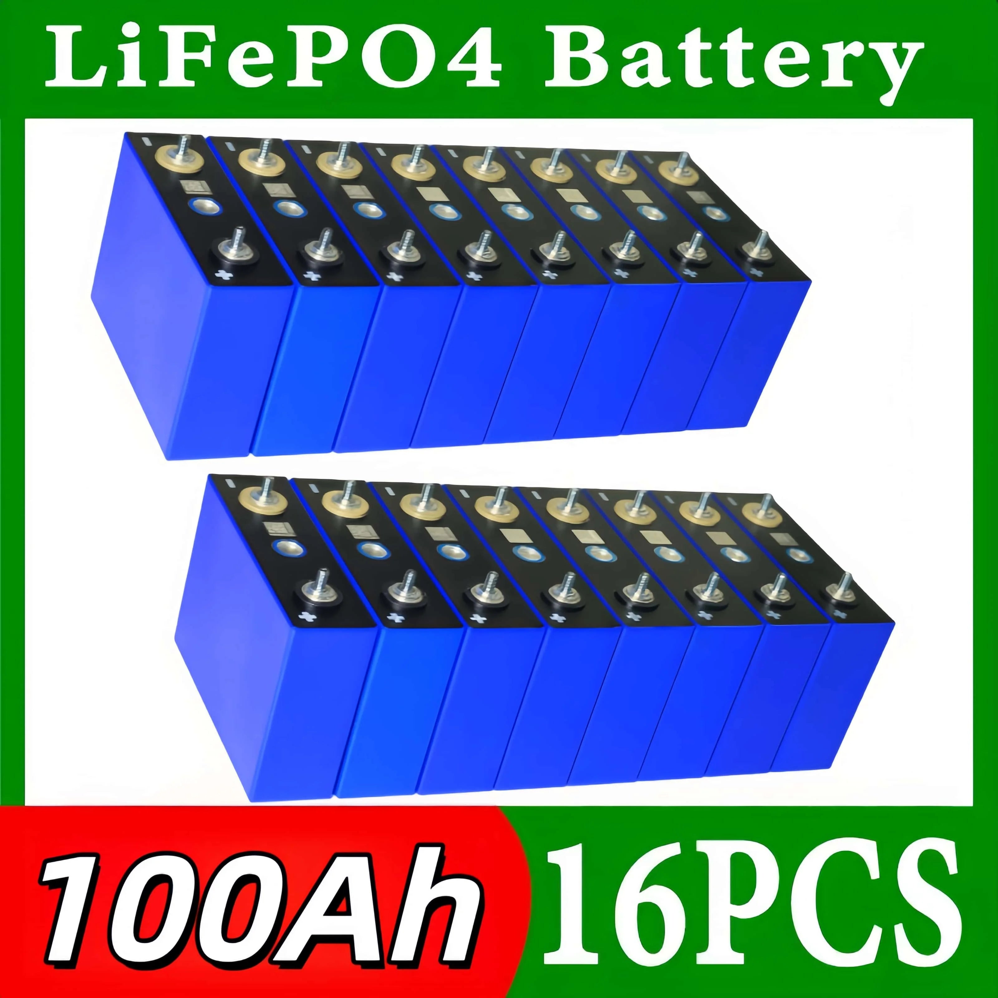 Lifepo4 Battery 3.2V 360AH 340AH 320AH 280AH 100AH for DIY Car Marine Solar Energy Storage 12V 24V 48V Grade A EU US Tax-Free
