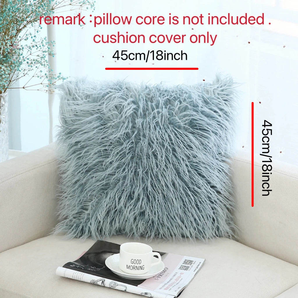 Pack of 1 Soft Luxury Long Faux Fur Plush Throw Pillow Cover,