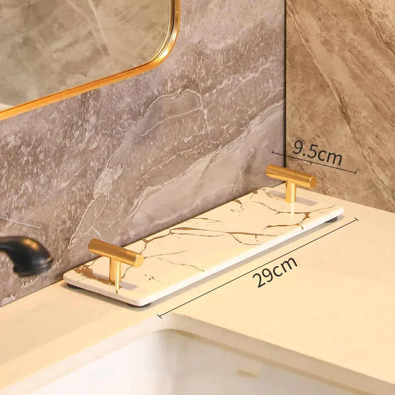 Creative Marble Texture Ceramic  Bathroom Accessories Set