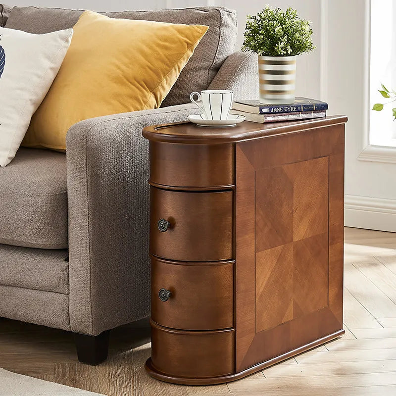modern Tribesigns End Table Round Solid Wood