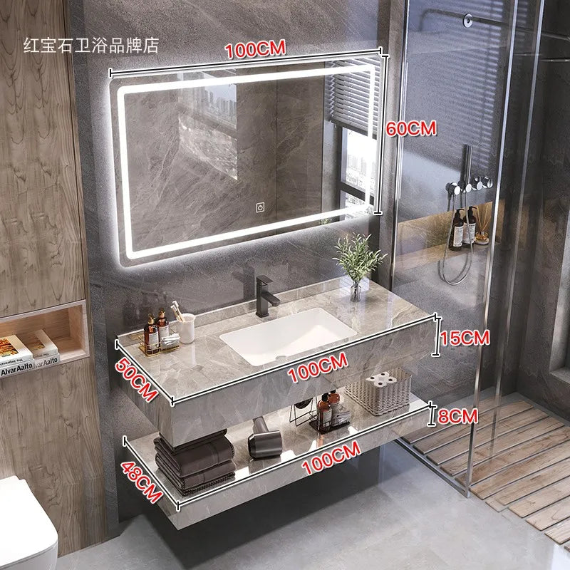 Simple Washbasin Bathroom Partition Vanity