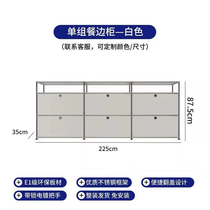 Modern Living Room Cabinet Modular Sideboard Storage Cabinets Combination TV Stand for Customizable Steel Frame Wood  Furniture