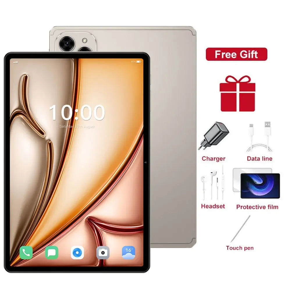 HOT Pad 16 Pro Android Tablet PC 22GB+2TB Ultra-clear Original Global Version 10000mAh Battery 10.1HD Tablet 4G 5G Dual SlM Tab