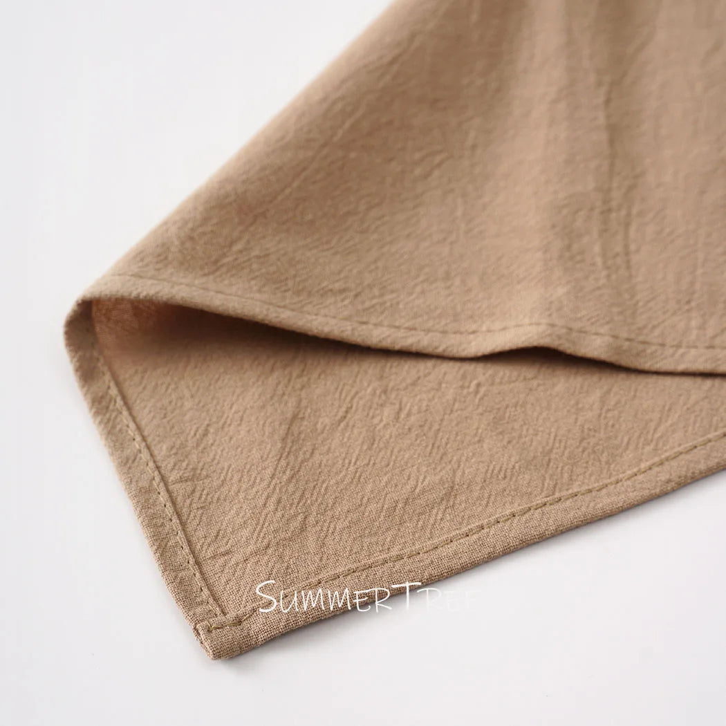 10 Pack 40x40cm Napkins, Washed Cotton Cloth Plain Vintage Style Soft Tea Towels, Place Mats