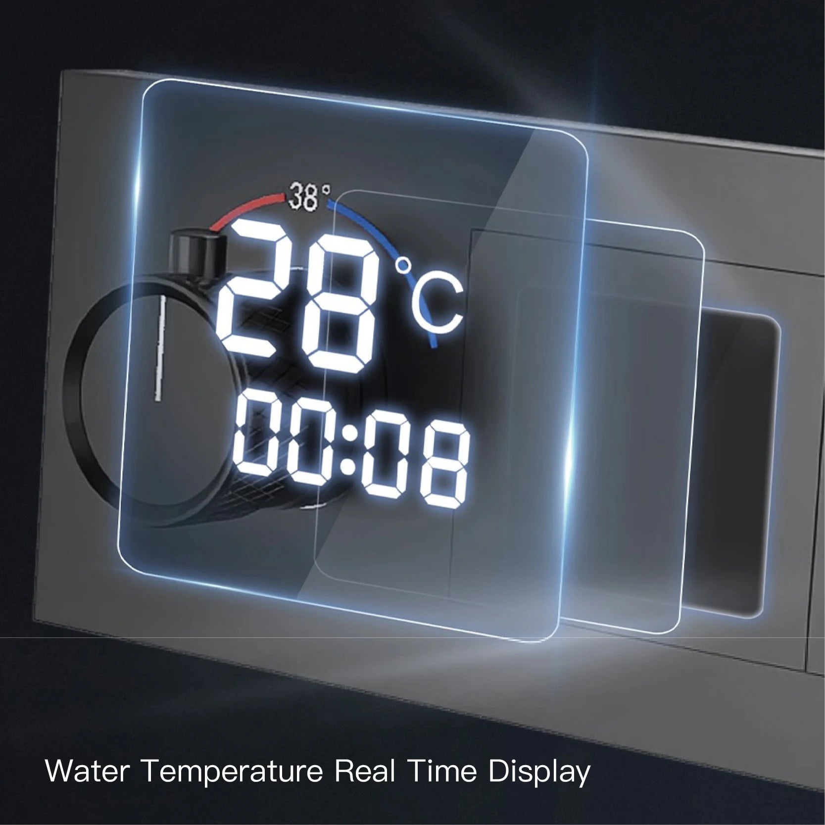 AITANA Luxury Brass Gunmetal LED Display Thermostatic Shower System Bathroom Ceiling Embedded Concealed Giant Curtain Rainfall