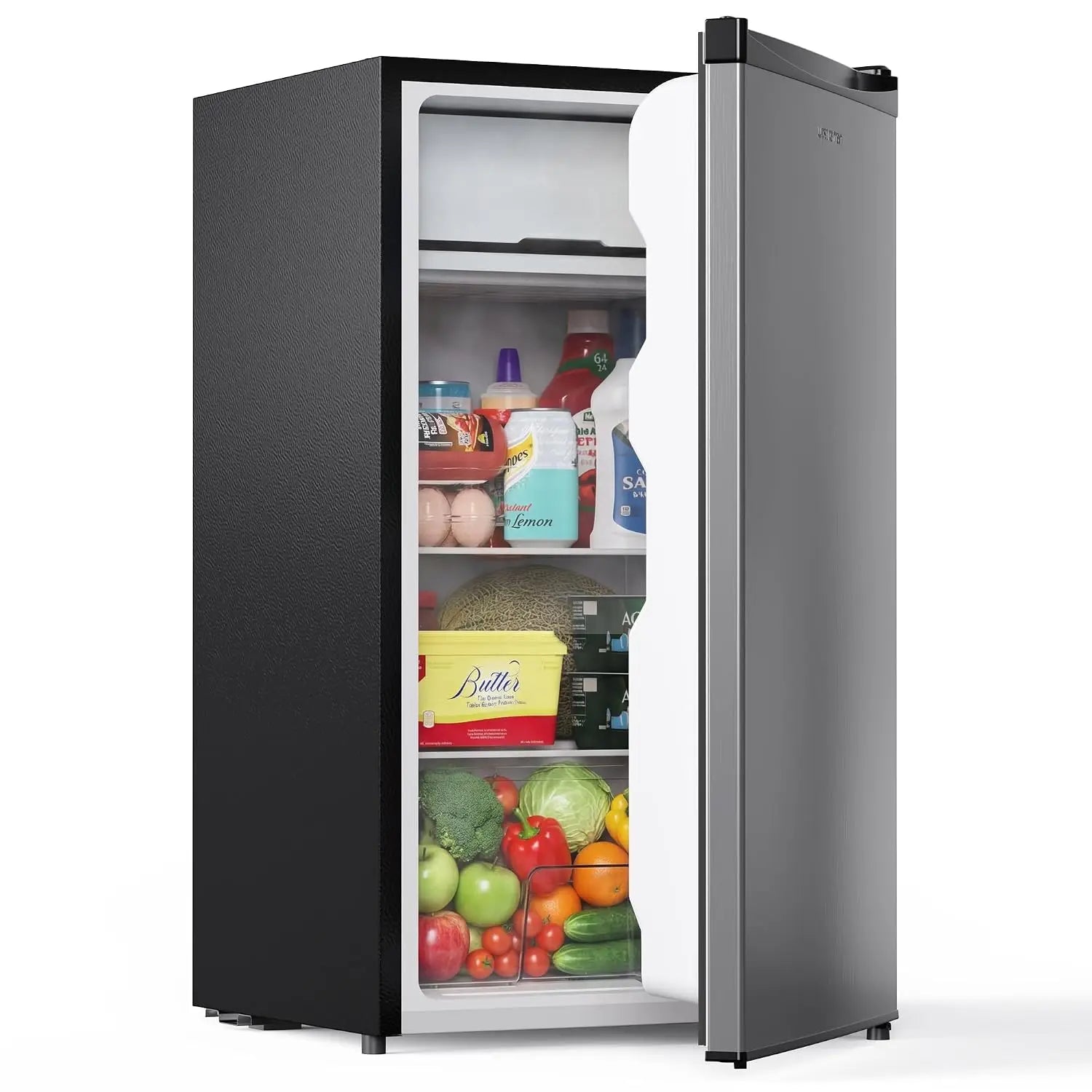 3.2 Cu.Ft Mini Fridge with Freezer, Single Door Compact Refrigerator, Adjustable Thermostat, Small Refrigerator for, Custom