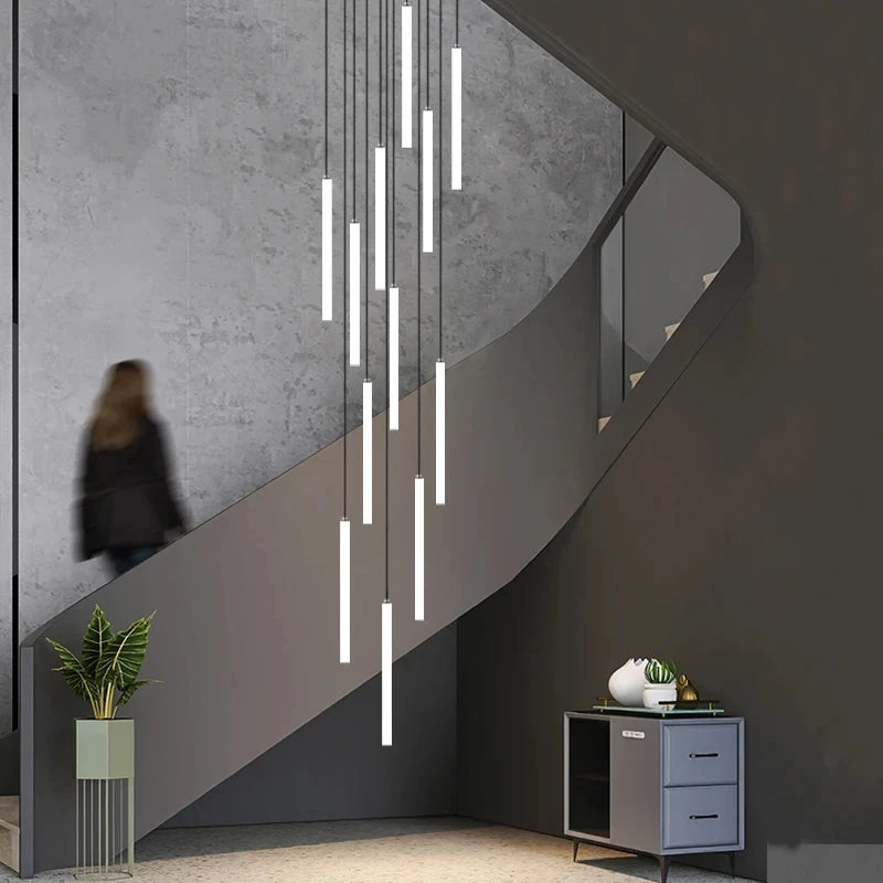 Modern Ceiling Chandelier LED Living Room Spiral Staircase Lighting
