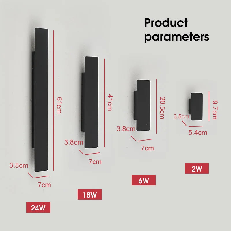 Outdoor Waterproof Strip Aluminum Wall Lights