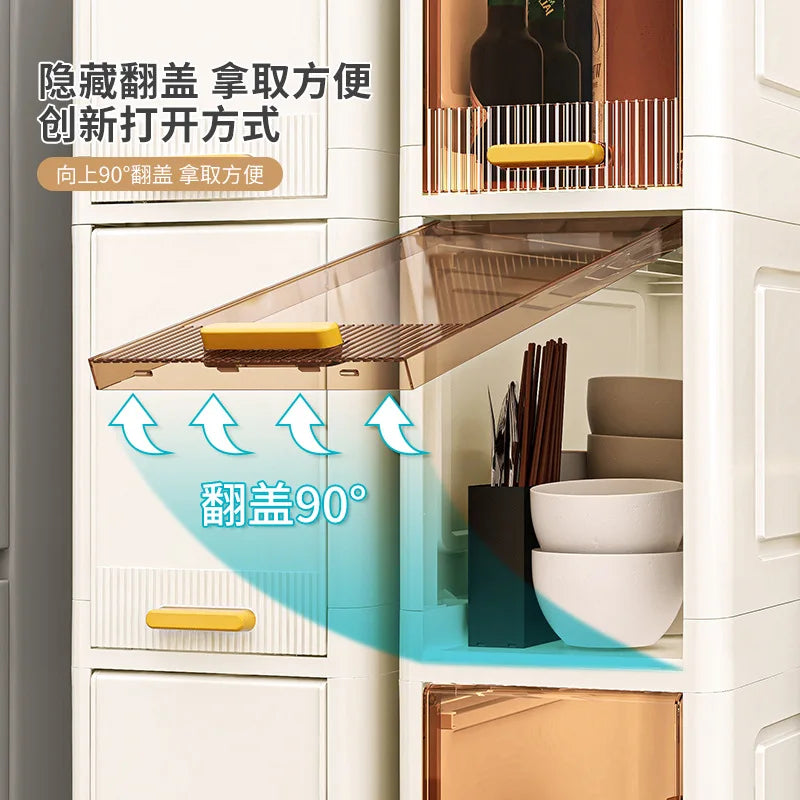 20cm Slim Storage Cabinet, 3/4/5-Tier Narrow Rolling Organizer with Wheels, Space-Saving Shelf White Multi-Purpose Storage
