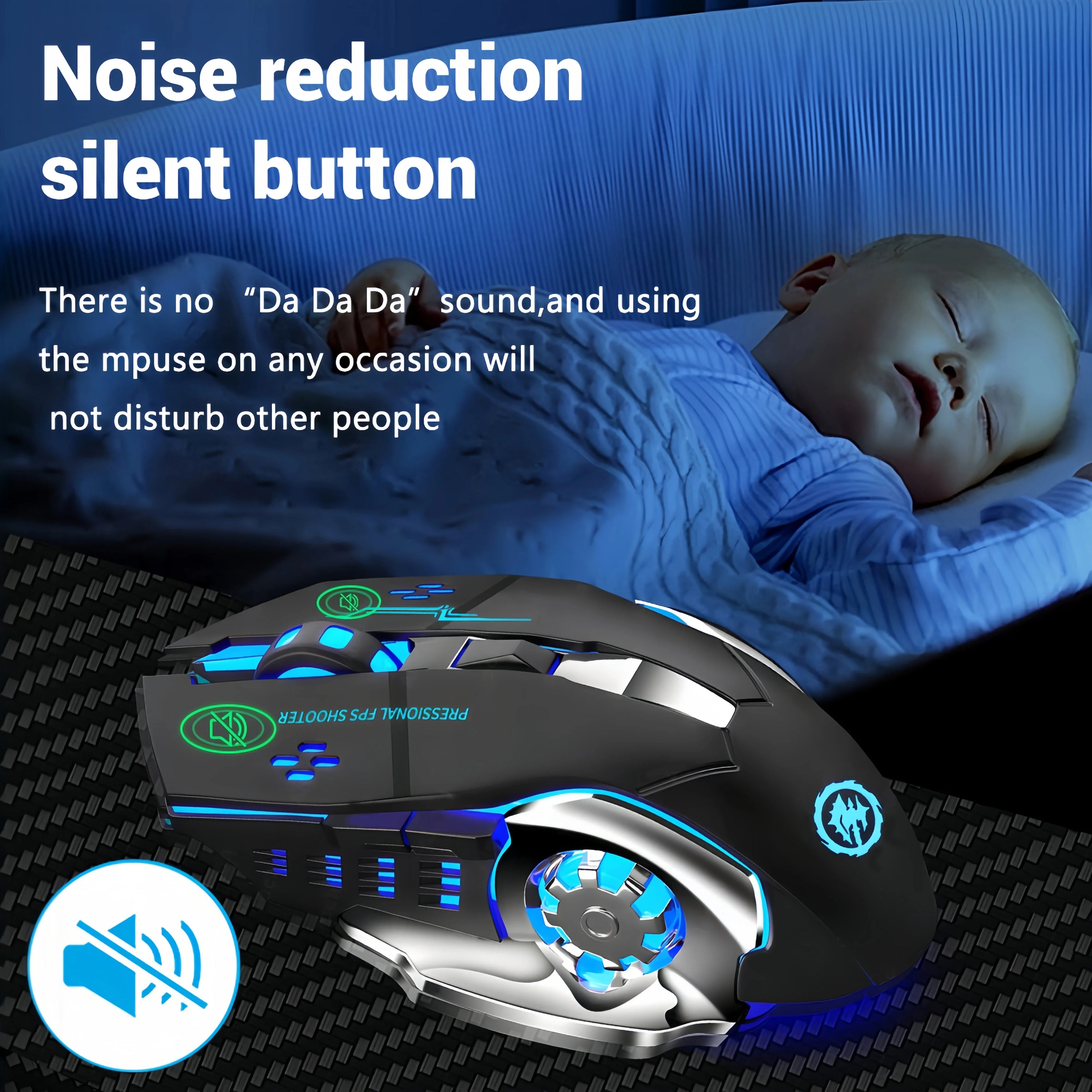 2.4G Wireless Rechargeable Bluetooth RGB Backlit Gaming Mouse