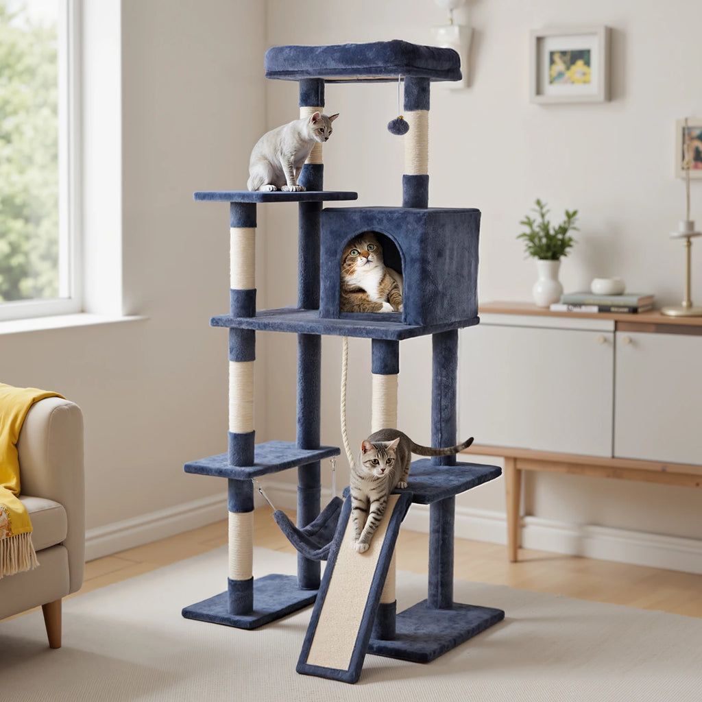 JHK 63In Cat Tree, Tall Multi-Cat Climbing Tower