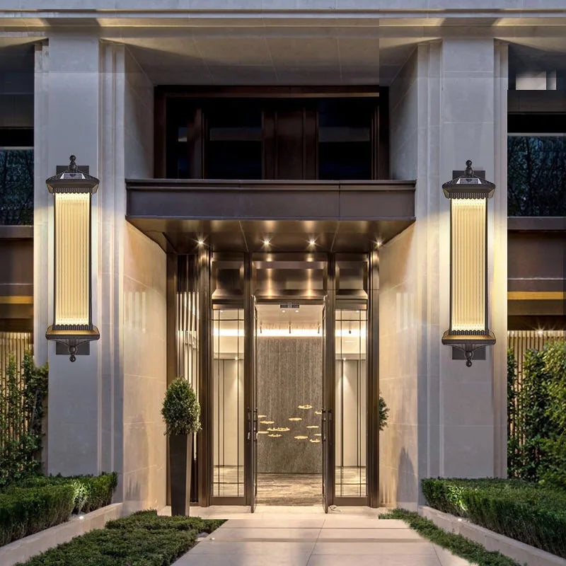 American European Style Hotel Villa Big Outdoor Wall Lamp Modern Waterproof Long LED Wall Sconce