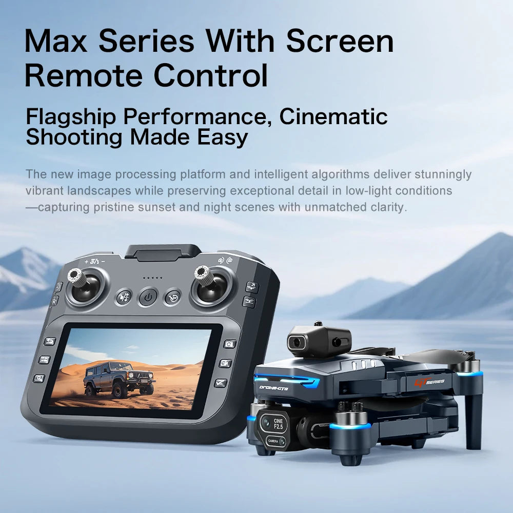 Original GT8 Drone, 4K 8K Professional Camera Obstacle Avoidance FPV Foldable RC Drone with Large Screen, Remote Control