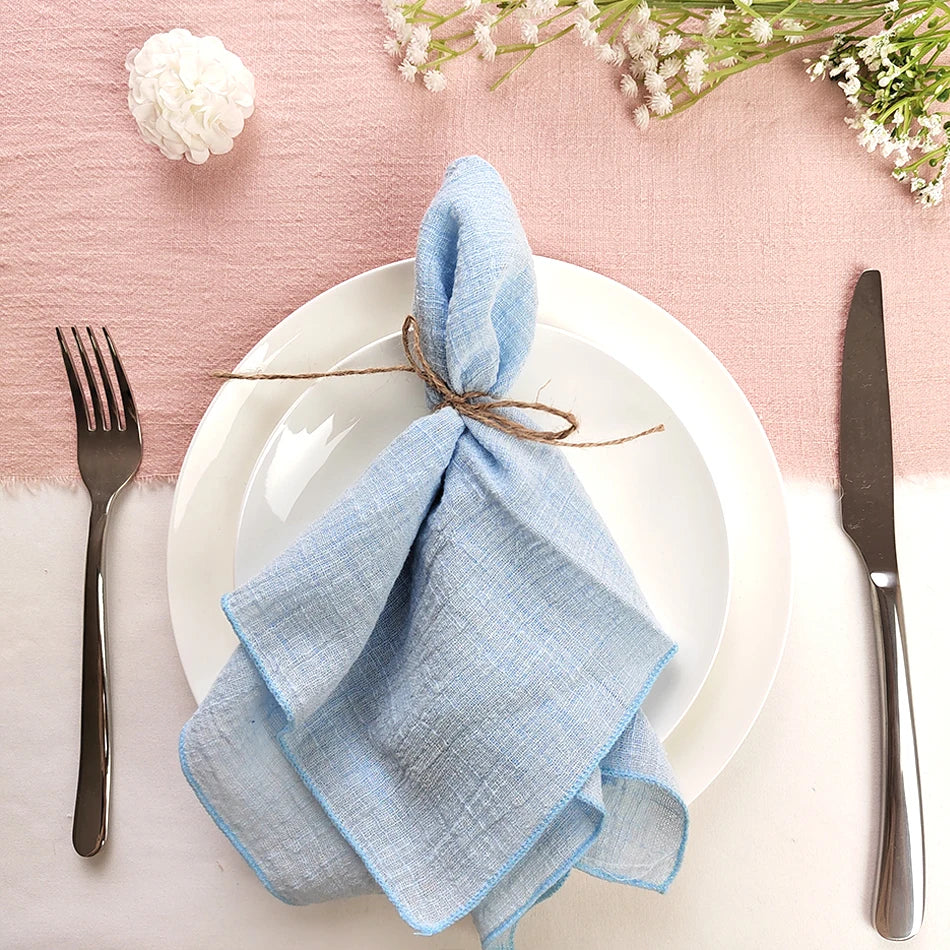 Set of 6  Terracotta Cloth Napkins, Cotton Factory Wholesale Fabric Serviette Gauze Table Towels