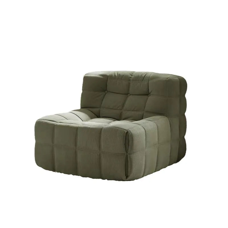 Compressible Waffle Fabric Boneless Lazy Sofa, Single Caterpillar Bean Bag Chaise