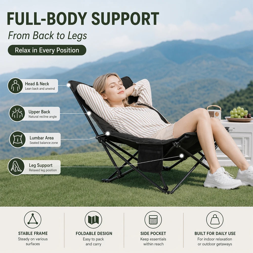 Outdoor folding bed, camping bed with mattress, portablefolding bed, 330 Ib capacity,