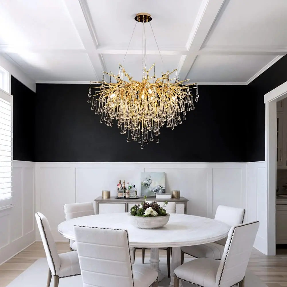 Nordic Luxury Gold LED Crystal Chandelier