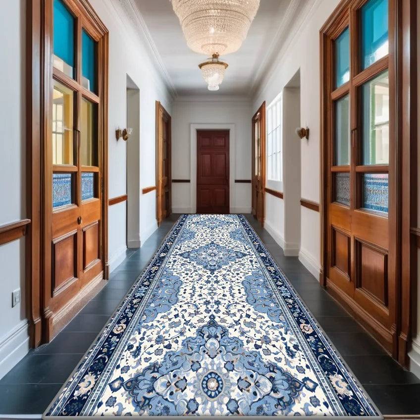 Persian Red Long Corridor Carpet Non-slip Decoration Home Bohemian Retro Entryway Rug Washable Boho Runners Mat Customizable