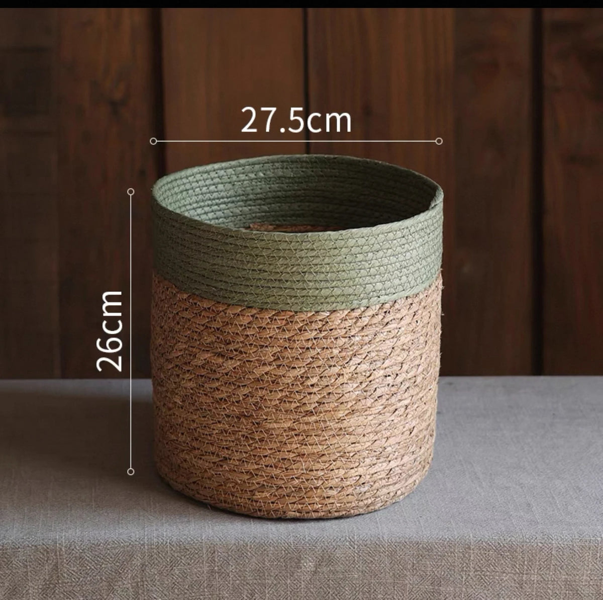 Natural Straw Storage Basket - Woven Planter Flower Pot