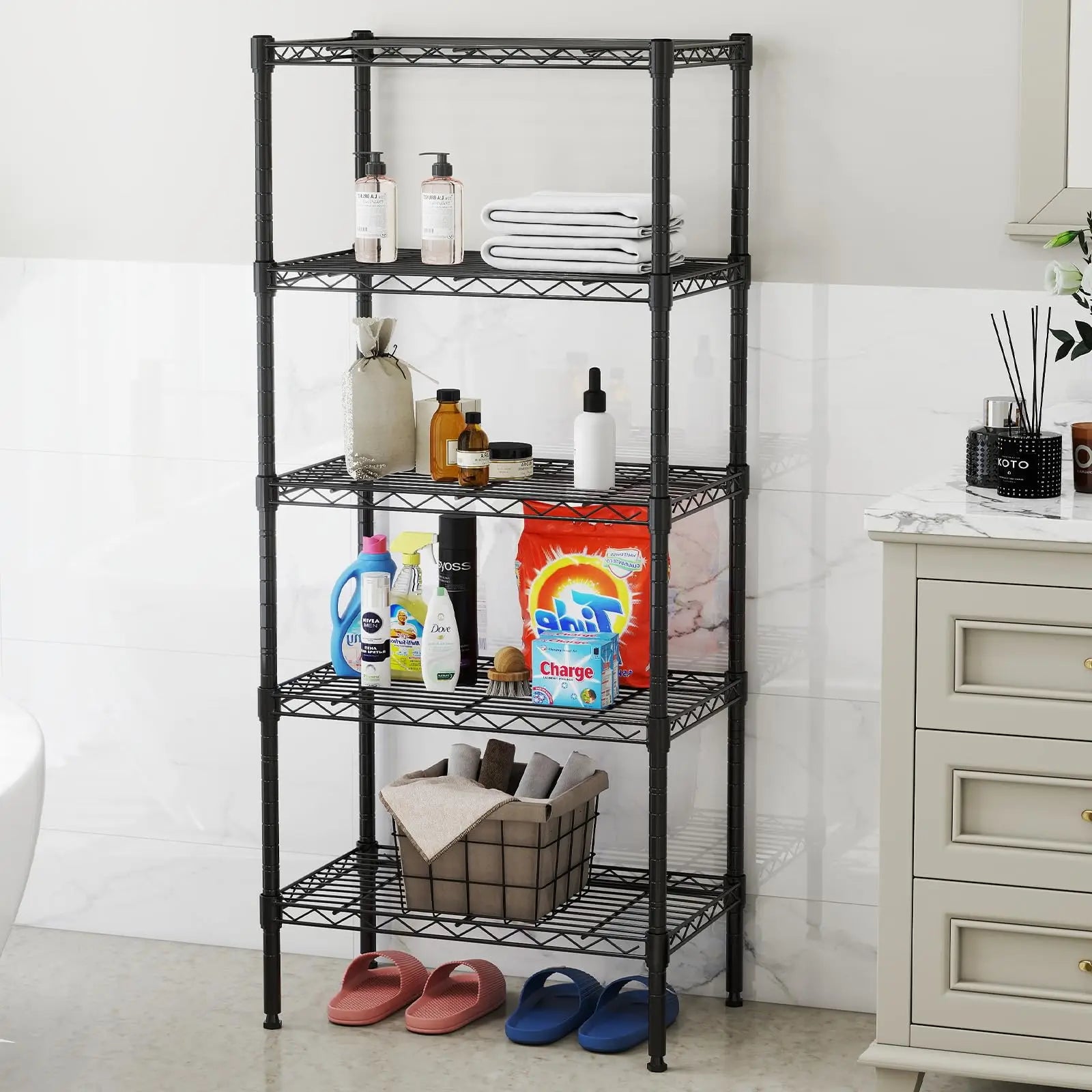 JHK 3-5 Tier Metal Wire Storage Shelves