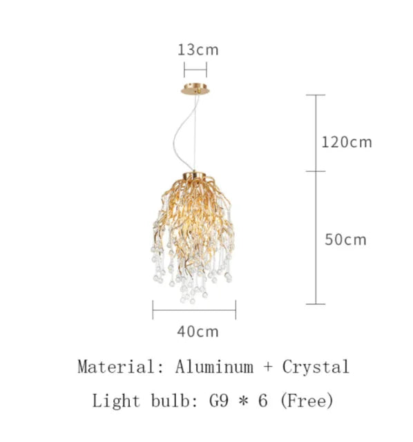 Nordic Luxury Gold LED Crystal Chandelier
