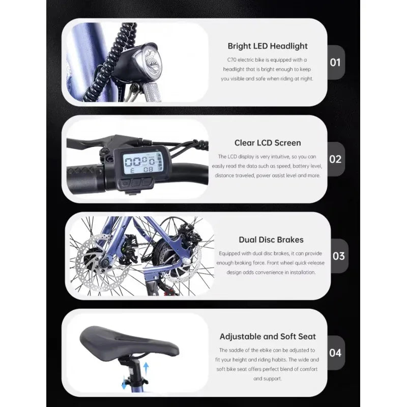 500W brushless motor electric bicycle, 36V10AH lithium battery adult electric scooter, 26-inch urban outdoor road E-Bike