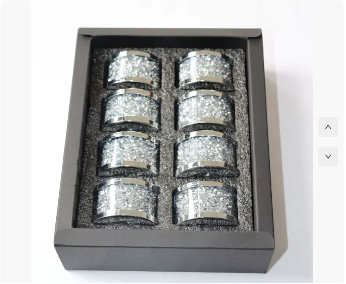 4/6/8 Pcs Crystal Glass Napkin Ring Bling Diamond Napkin Holder Set Christmas Thanksgiving Table Decorations Serviette Buckles