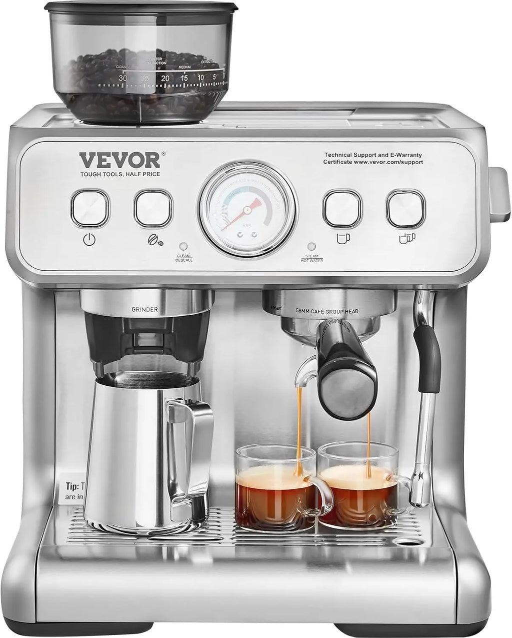 Espresso Machine Built-in Grinder,