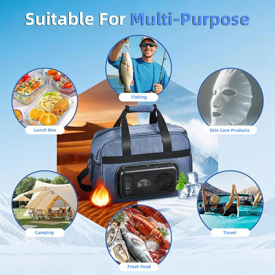 25L Foldable Insulated Cooler Warmer Bag for Car, Home, Picnic, Camping
