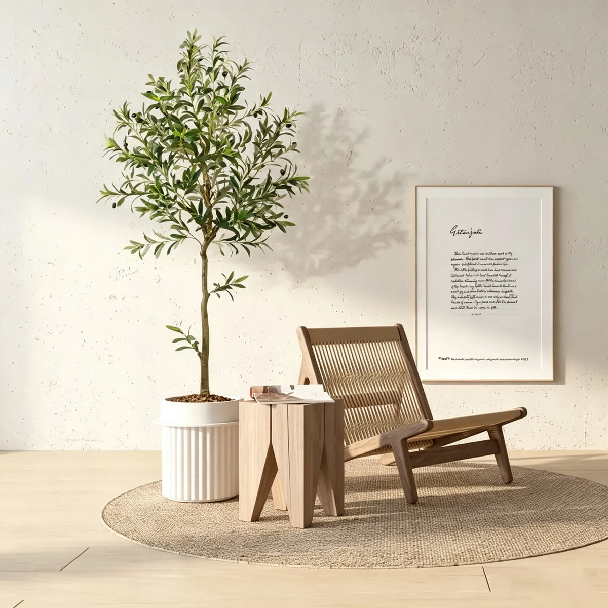 5/6/7/8 Olive Trees Artificial Indoor Faux Olive Tree with Black Pot