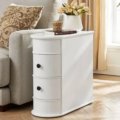 modern Tribesigns End Table Round Solid Wood
