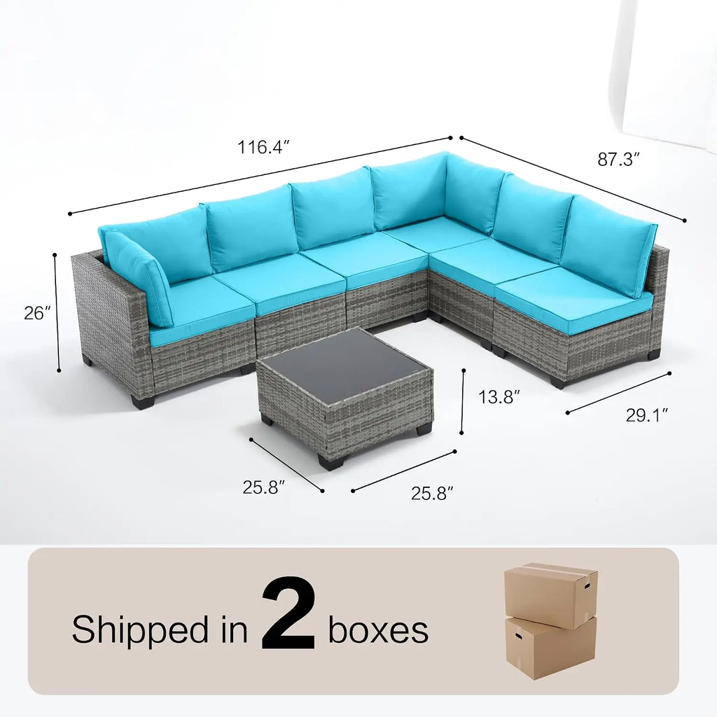 7-Piece Outdoor Wicker Patio Set
