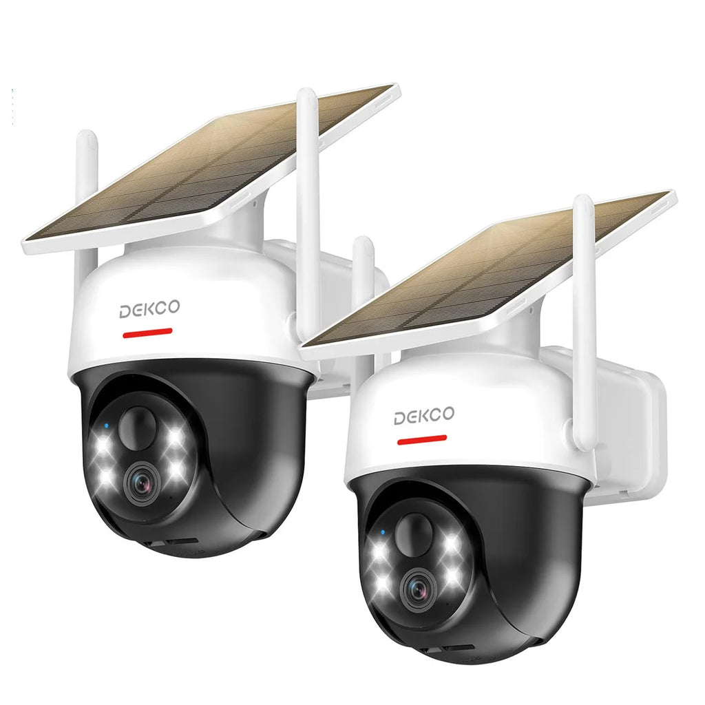 Dekco 2/4/6/8pcs Solar WiFi Camera, 3MP 100% Wire-Free 5000mAh Battery Two-way Audio Security Camera