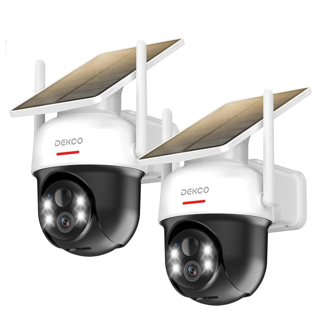 Dekco 2/4/6/8pcs Solar WiFi Camera, 3MP 100% Wire-Free 5000mAh Battery Two-way Audio Security Camera