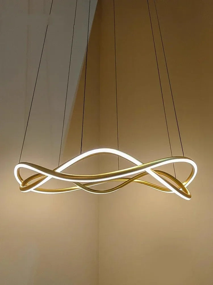 Modern Designer 3D Curved Pendant LED Chandelier