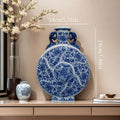 Handcrafted Porcelain Vase with Blue & White Floral Traditional Chinese Home Decor,
