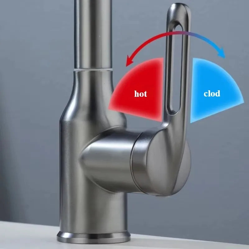 Stainless Steel Bathroom Faucet, Spaceship design 4 mode Drinking Fountain Waterfall