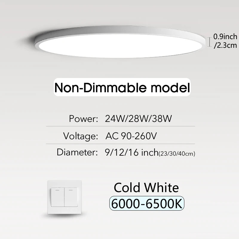 MARPOU 2cm Ultra-thin LED ceiling light
