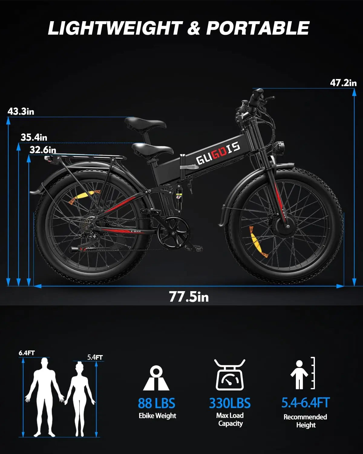 26x4.0" Fat Tire Folding Electric Bike for Adults, 3000W Peak Dual Motor Ebike for Men Women, 48V 23Ah Removable Battery (UV UL2849 && GCC Certified) ,Up to 31MPH & 60 Miles (PAS Mode), 7 Speed Gear, All Terrain Fast E Bike f
