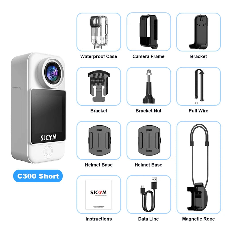 C300 Pocket Action Camera 4K FHD With Long Battery Life Video 30M Waterproof 5G WiFi Camera Sport Action Cam