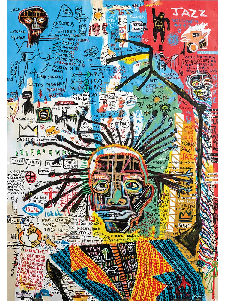 Graffiti Artist Jean Michel Abstract Canvas Art Poster and Print Canvas Paintings