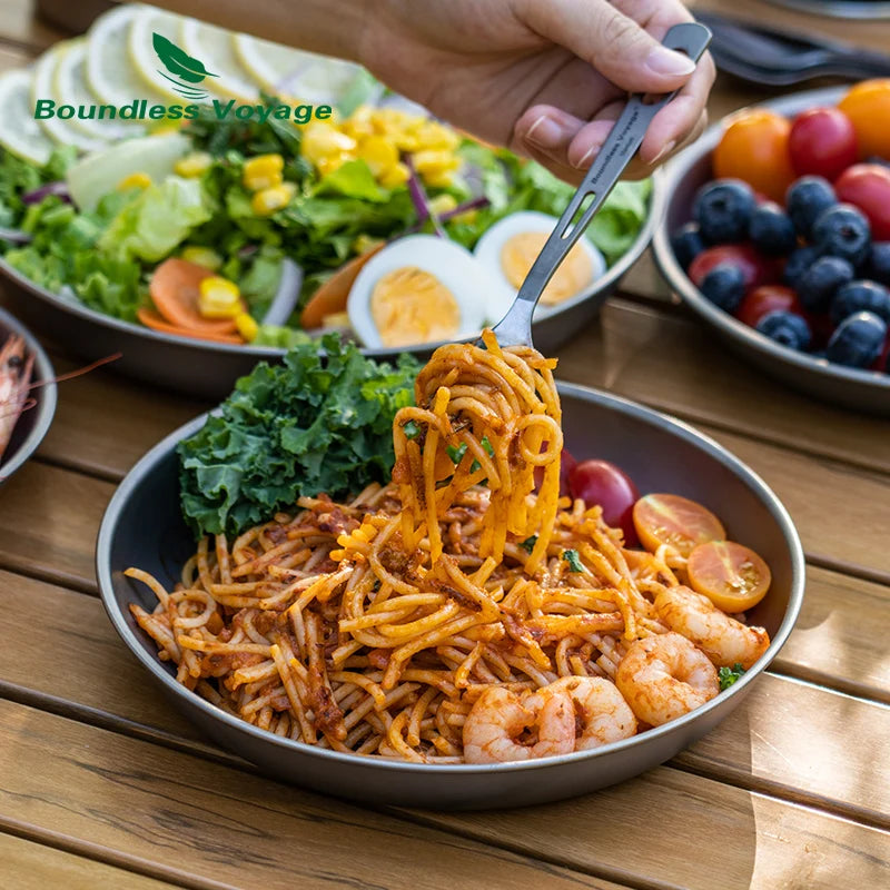 Boundless Voyage Titanium Outdoor Camping Food Serving Dinnerware