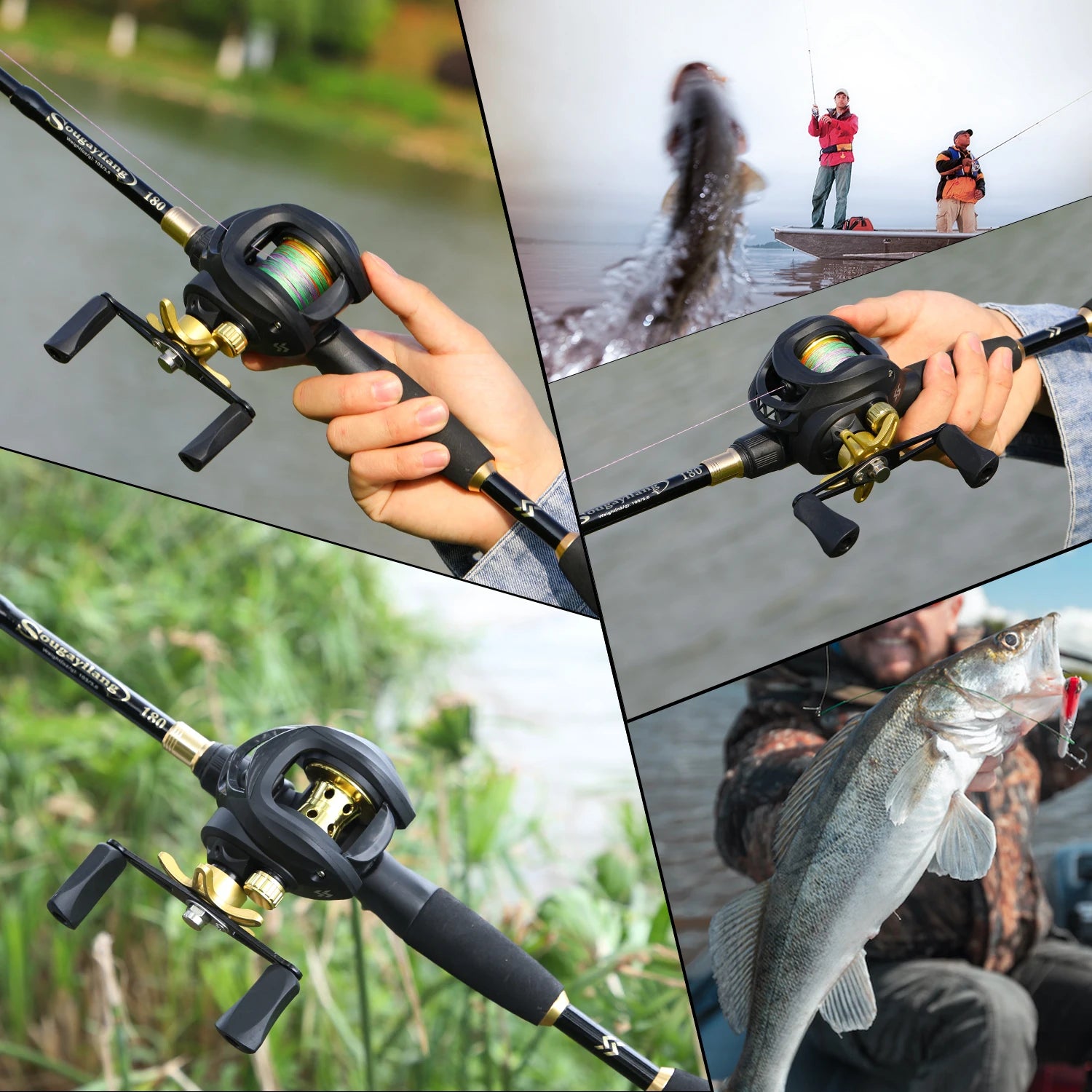 Sougayilang 1.8-2.4m Telescopic Casting Fishing Combo